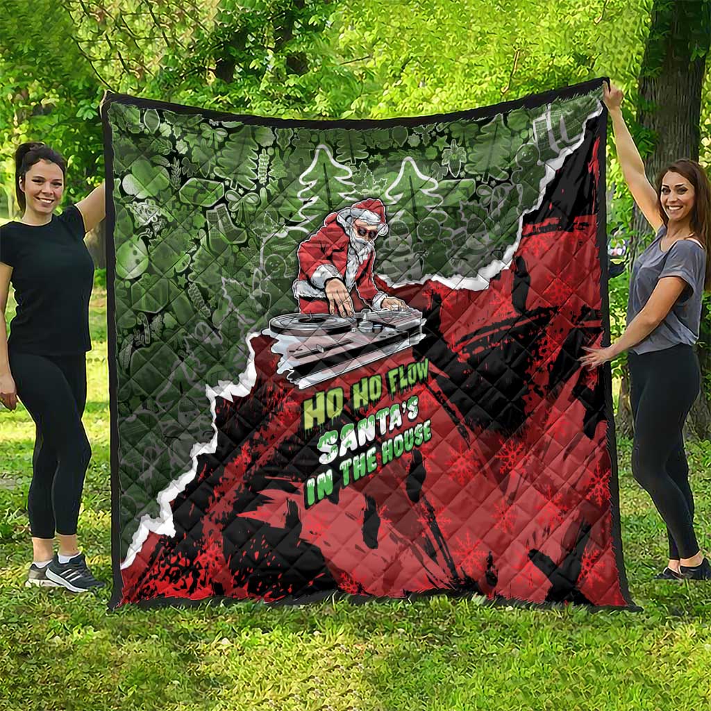 Hip Hop Christmas Quilt DJ Santa Ho Ho Flow - Wonder Print Shop