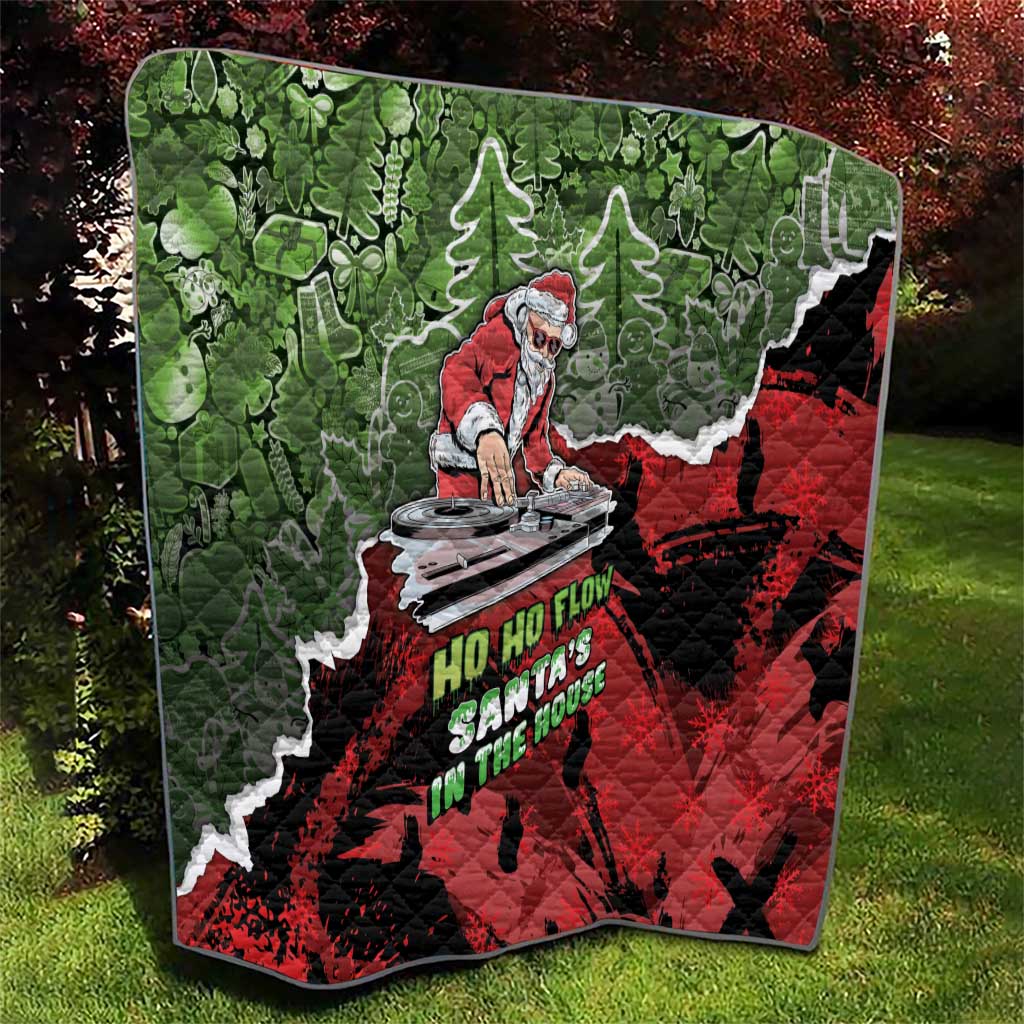 Hip Hop Christmas Quilt DJ Santa Ho Ho Flow - Wonder Print Shop