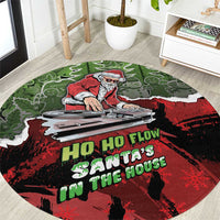 Hip Hop Christmas Round Carpet DJ Santa Ho Ho Flow - Wonder Print Shop