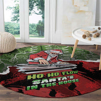Hip Hop Christmas Round Carpet DJ Santa Ho Ho Flow - Wonder Print Shop