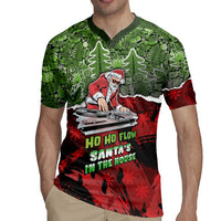 Hip Hop Christmas Rugby Jersey DJ Santa Ho Ho Flow - Wonder Print Shop