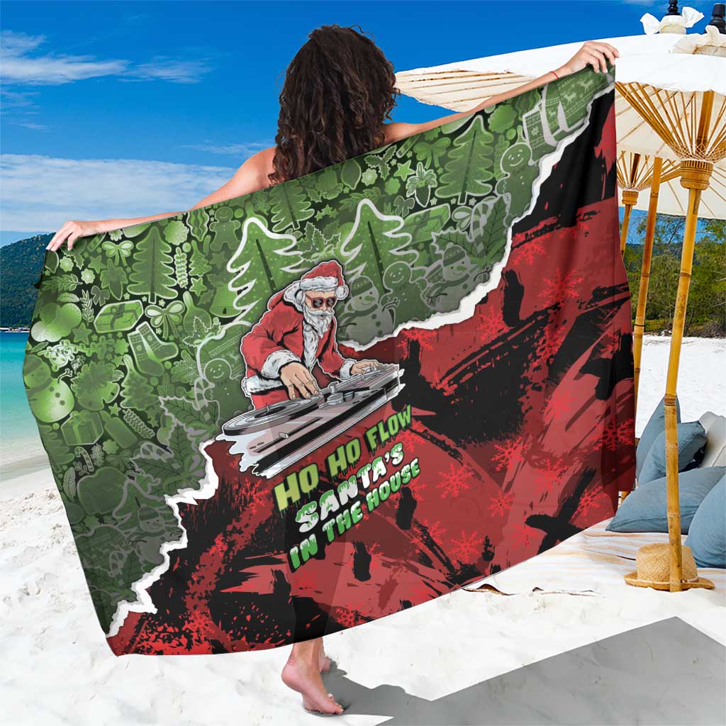 Hip Hop Christmas Sarong DJ Santa Ho Ho Flow - Wonder Print Shop