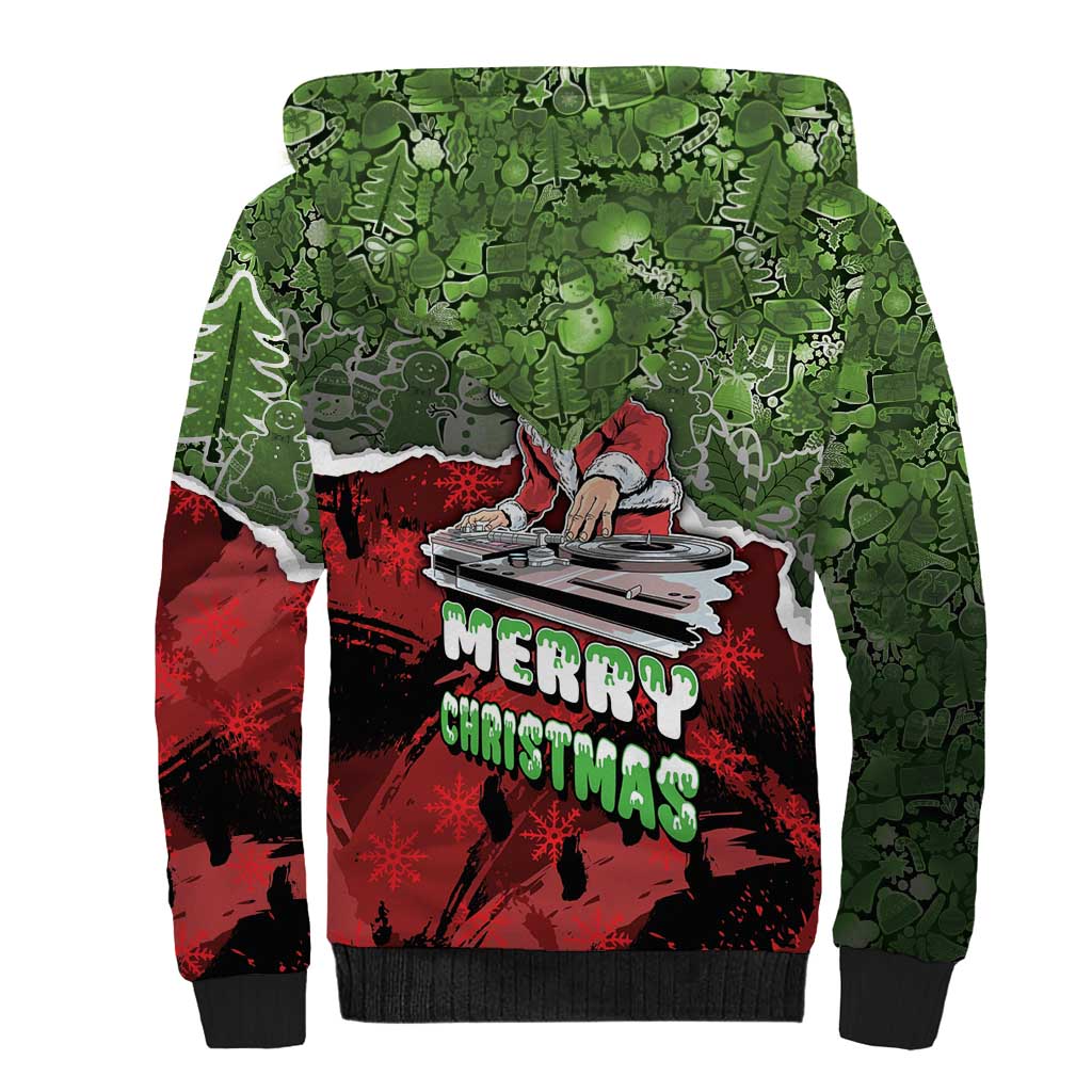 Hip Hop Christmas Sherpa Hoodie DJ Santa Ho Ho Flow - Wonder Print Shop