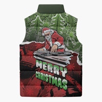 Hip Hop Christmas Sleeveless Puffer Jacket DJ Santa Ho Ho Flow - Wonder Print Shop