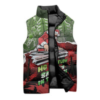 Hip Hop Christmas Sleeveless Puffer Jacket DJ Santa Ho Ho Flow - Wonder Print Shop