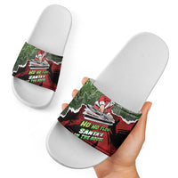 Hip Hop Christmas Slide Sandals DJ Santa Ho Ho Flow - Wonder Print Shop