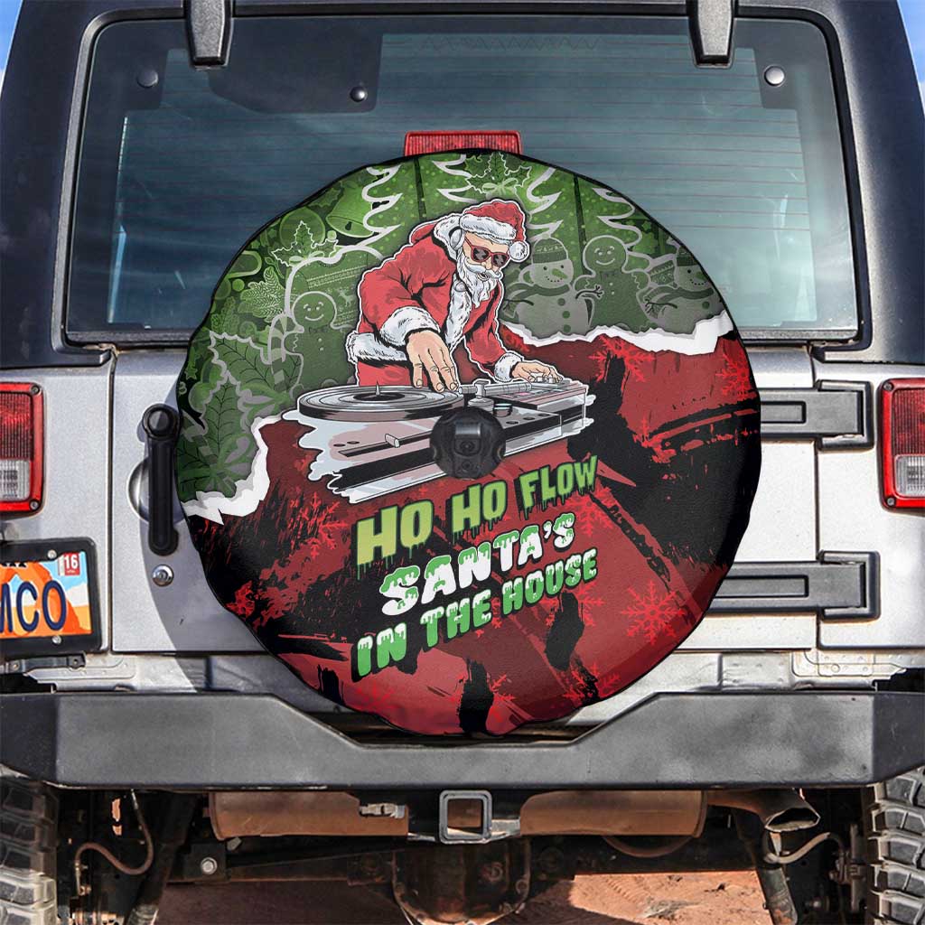 Hip Hop Christmas Spare Tire Cover DJ Santa Ho Ho Flow - Wonder Print Shop