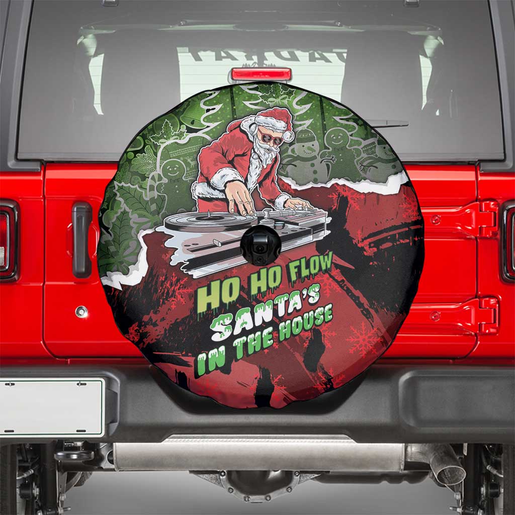 Hip Hop Christmas Spare Tire Cover DJ Santa Ho Ho Flow - Wonder Print Shop
