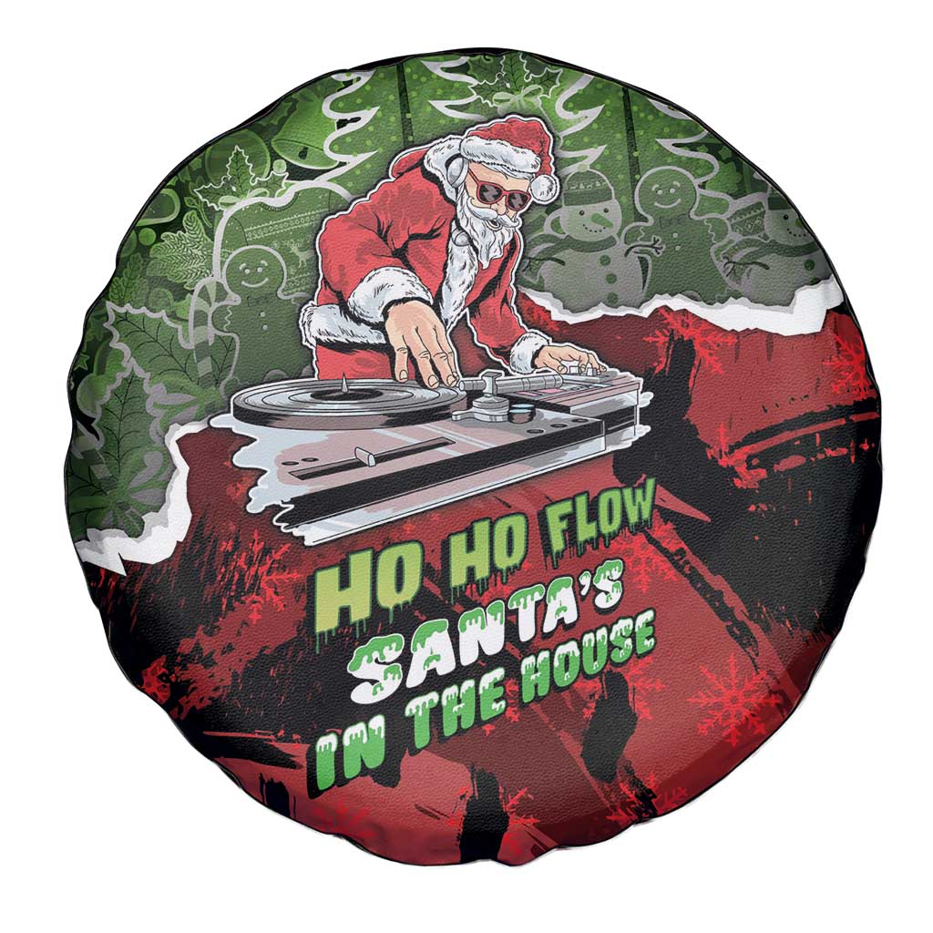 Hip Hop Christmas Spare Tire Cover DJ Santa Ho Ho Flow - Wonder Print Shop