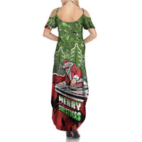 Hip Hop Christmas Summer Maxi Dress DJ Santa Ho Ho Flow - Wonder Print Shop