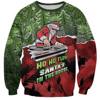 Hip Hop Christmas Sweatshirt DJ Santa Ho Ho Flow - Wonder Print Shop