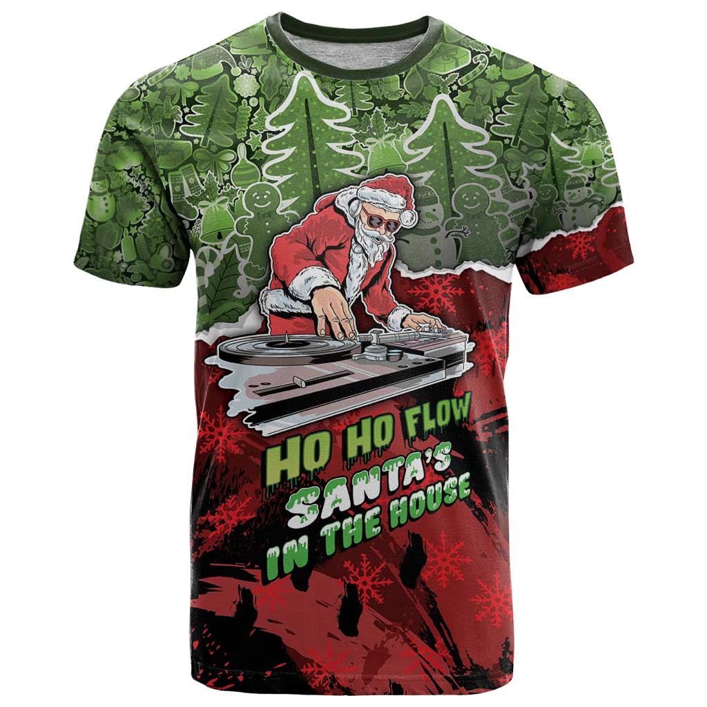 Hip Hop Christmas T Shirt DJ Santa Ho Ho Flow - Wonder Print Shop