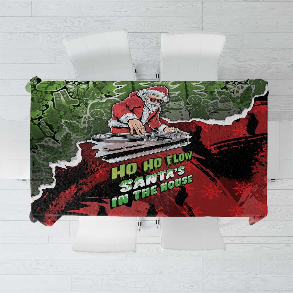 Hip Hop Christmas Tablecloth DJ Santa Ho Ho Flow - Wonder Print Shop