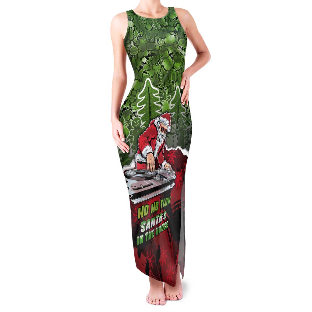 Hip Hop Christmas Tank Maxi Dress DJ Santa Ho Ho Flow - Wonder Print Shop