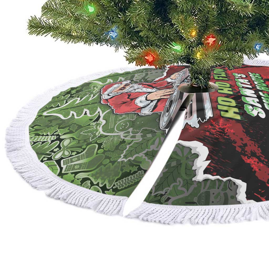 Hip Hop Christmas Tree Skirt DJ Santa Ho Ho Flow - Wonder Print Shop
