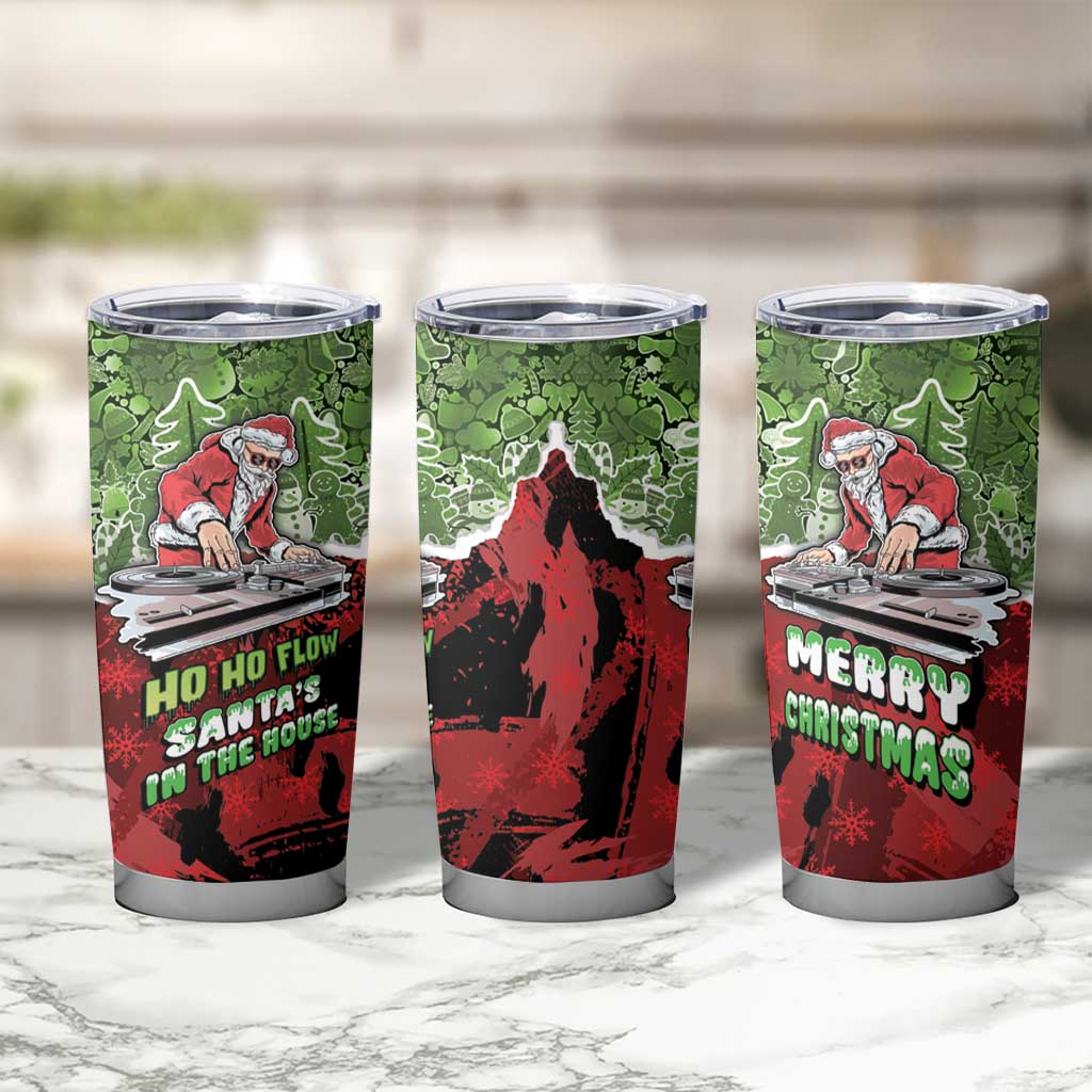 Hip Hop Christmas Tumbler Cup DJ Santa Ho Ho Flow - Wonder Print Shop