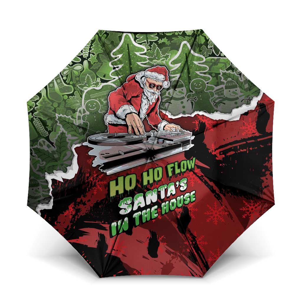 Hip Hop Christmas Umbrella DJ Santa Ho Ho Flow - Wonder Print Shop