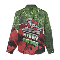 Hip Hop Christmas Women Casual Shirt DJ Santa Ho Ho Flow - Wonder Print Shop