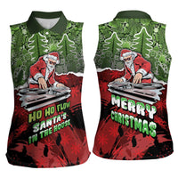 Hip Hop Christmas Women Sleeveless Polo Shirt DJ Santa Ho Ho Flow - Wonder Print Shop