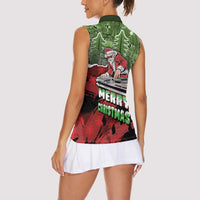 Hip Hop Christmas Women Sleeveless Polo Shirt DJ Santa Ho Ho Flow - Wonder Print Shop