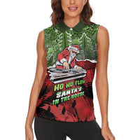 Hip Hop Christmas Women Sleeveless Polo Shirt DJ Santa Ho Ho Flow - Wonder Print Shop