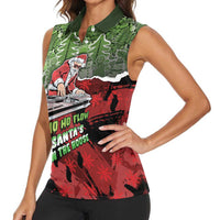 Hip Hop Christmas Women Sleeveless Polo Shirt DJ Santa Ho Ho Flow - Wonder Print Shop