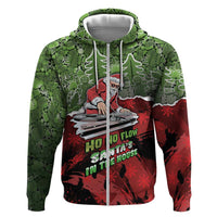 Hip Hop Christmas Zip Hoodie DJ Santa Ho Ho Flow - Wonder Print Shop