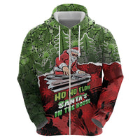 Hip Hop Christmas Zip Hoodie DJ Santa Ho Ho Flow - Wonder Print Shop
