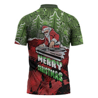 Hip Hop Christmas Zipper Polo Shirt DJ Santa Ho Ho Flow - Wonder Print Shop