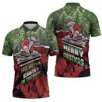 Hip Hop Christmas Zipper Polo Shirt DJ Santa Ho Ho Flow - Wonder Print Shop