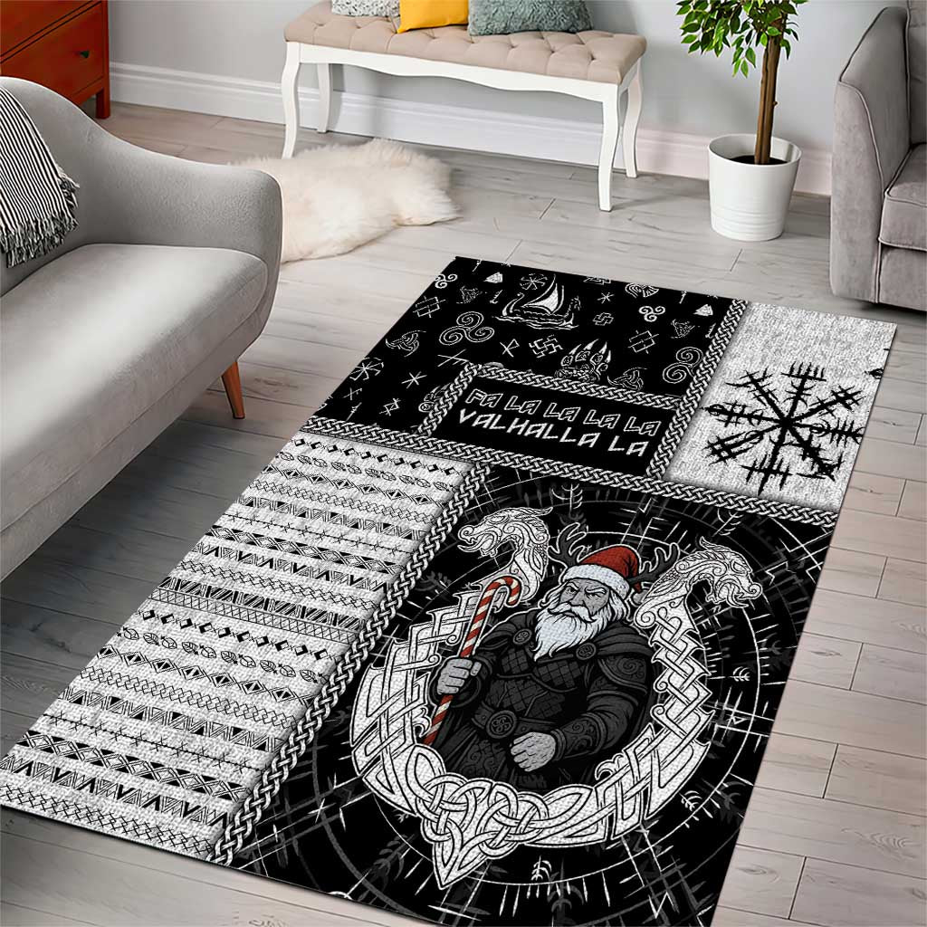 Vikings Christmas Area Rug Fa La La La Valhalla La - Wonder Print Shop