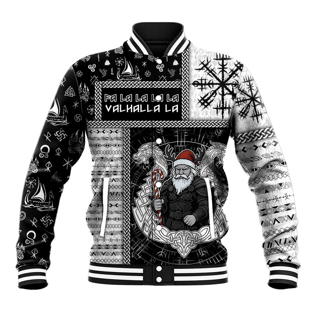 Vikings Christmas Baseball Jacket Fa La La La Valhalla La - Wonder Print Shop