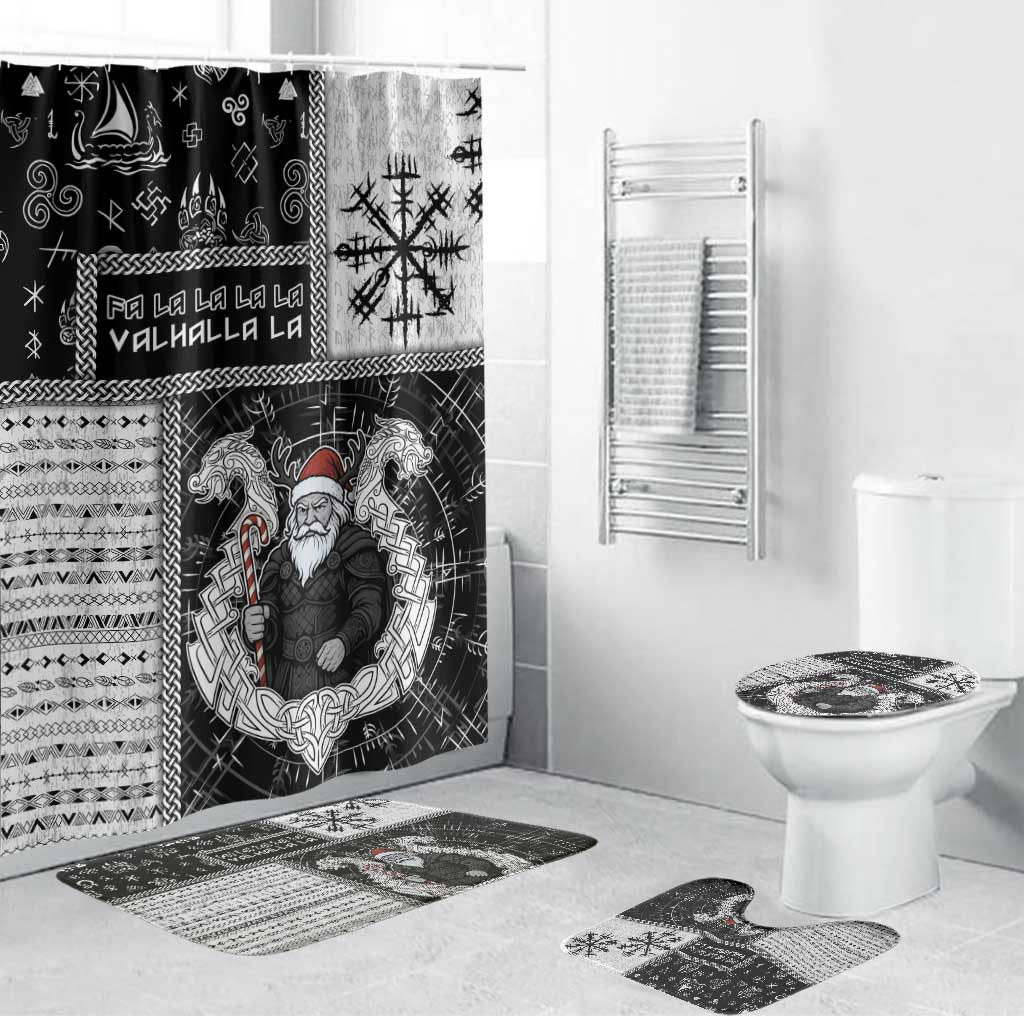 Vikings Christmas Bathroom Set Fa La La La Valhalla La - Wonder Print Shop