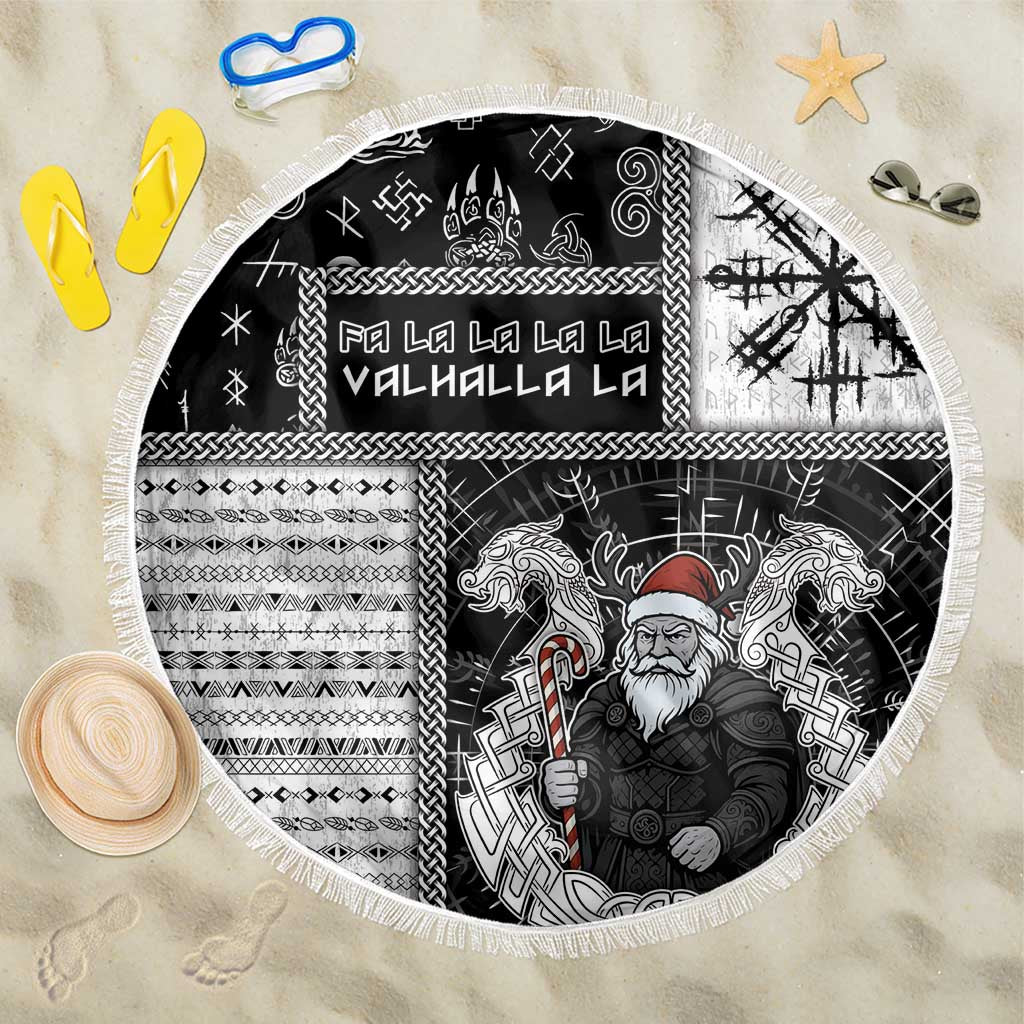 Vikings Christmas Beach Blanket Fa La La La Valhalla La - Wonder Print Shop