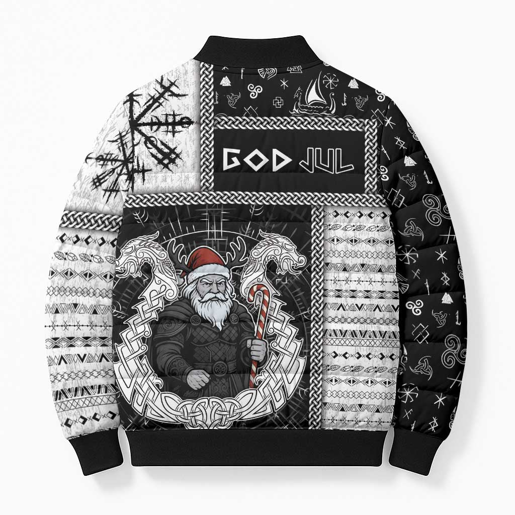 Vikings Christmas Bomber Puffer Jacket Fa La La La Valhalla La - Wonder Print Shop