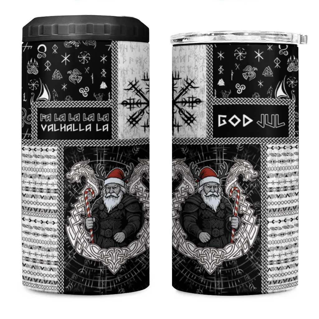 Vikings Christmas 4 in 1 Can Cooler Tumbler Fa La La La Valhalla La - Wonder Print Shop