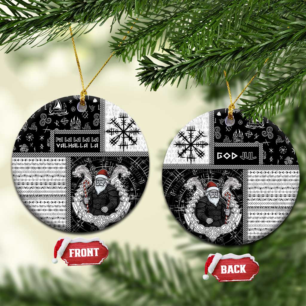Viking Christmas Ceramic Ornament Fa La La La Valhalla La - Wonder Print Shop