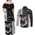 Vikings Christmas Couples Matching Off Shoulder Maxi Dress and Long Sleeve Button Shirt Fa La La La Valhalla La - Wonder Print Shop