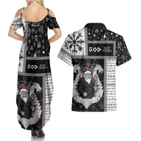 Vikings Christmas Couples Matching Summer Maxi Dress and Hawaiian Shirt Fa La La La Valhalla La - Wonder Print Shop