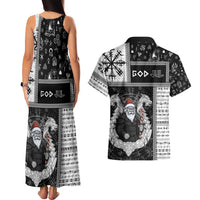 Vikings Christmas Couples Matching Tank Maxi Dress and Hawaiian Shirt Fa La La La Valhalla La - Wonder Print Shop
