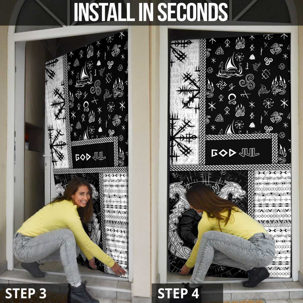 Vikings Christmas Door Cover Fa La La La Valhalla La - Wonder Print Shop