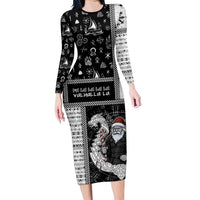 Vikings Christmas Family Matching Long Sleeve Bodycon Dress and Hawaiian Shirt Fa La La La Valhalla La - Wonder Print Shop