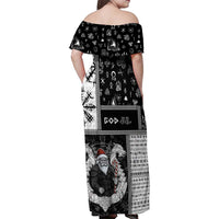 Vikings Christmas Family Matching Off Shoulder Maxi Dress and Hawaiian Shirt Fa La La La Valhalla La - Wonder Print Shop