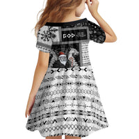 Vikings Christmas Family Matching Off Shoulder Short Dress and Hawaiian Shirt Fa La La La Valhalla La - Wonder Print Shop