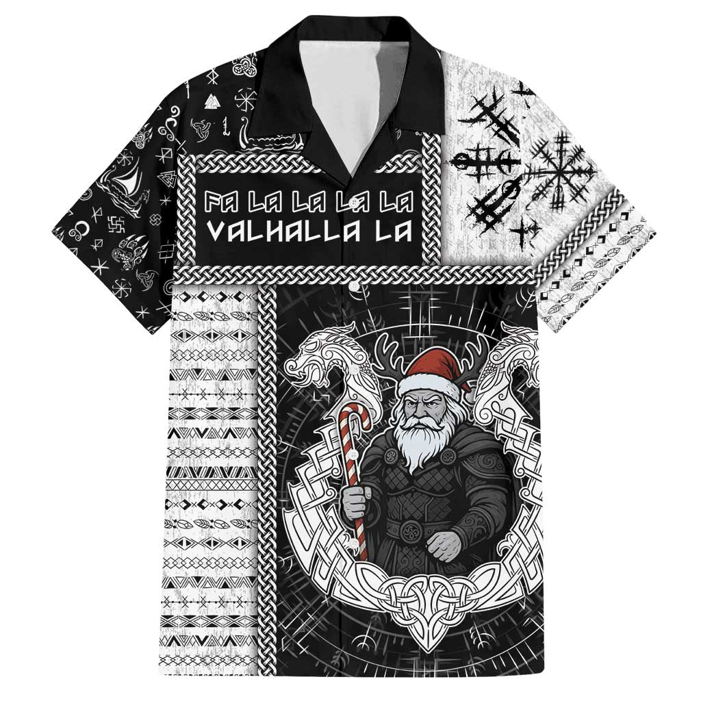 Vikings Christmas Family Matching Off Shoulder Short Dress and Hawaiian Shirt Fa La La La Valhalla La - Wonder Print Shop