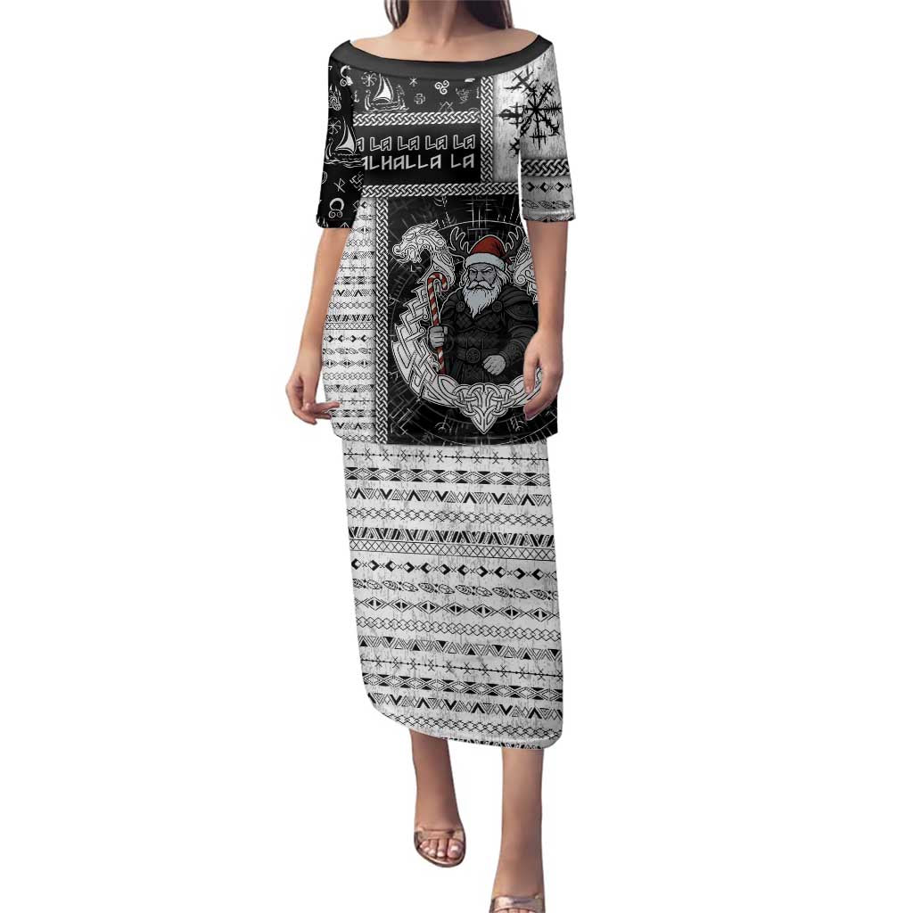 Vikings Christmas Family Matching Puletasi and Hawaiian Shirt Fa La La La Valhalla La - Wonder Print Shop