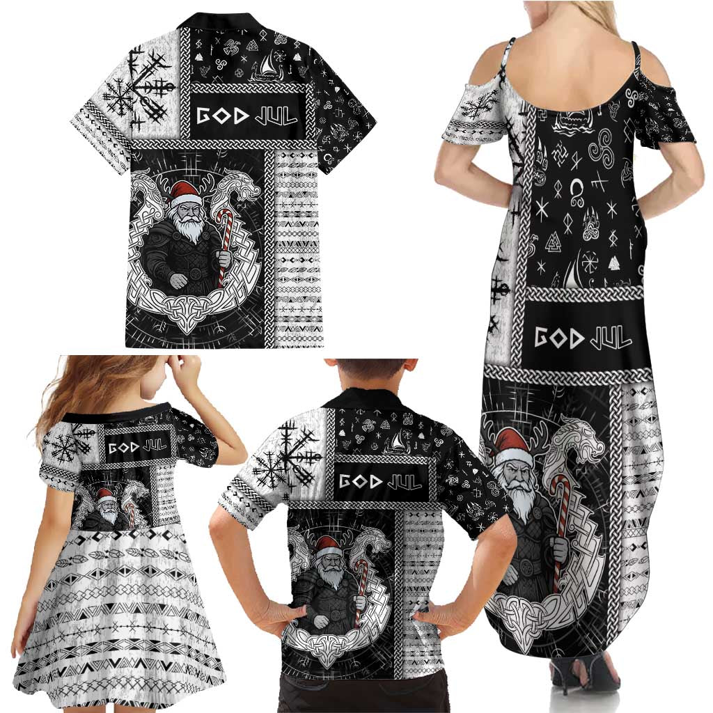Vikings Christmas Family Matching Summer Maxi Dress and Hawaiian Shirt Fa La La La Valhalla La - Wonder Print Shop