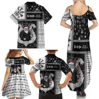 Vikings Christmas Family Matching Summer Maxi Dress and Hawaiian Shirt Fa La La La Valhalla La - Wonder Print Shop