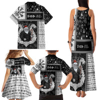 Vikings Christmas Family Matching Tank Maxi Dress and Hawaiian Shirt Fa La La La Valhalla La - Wonder Print Shop