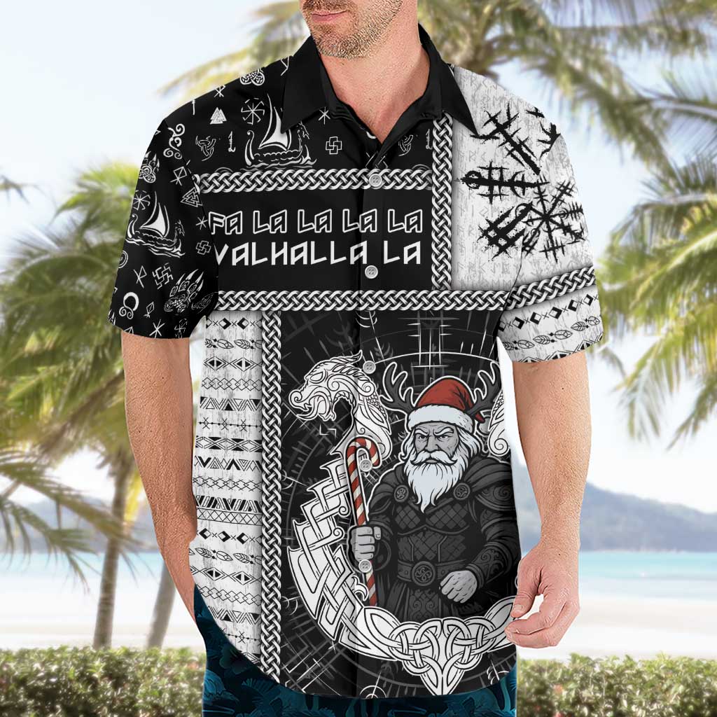 Vikings Christmas Hawaiian Shirt Fa La La La Valhalla La - Wonder Print Shop